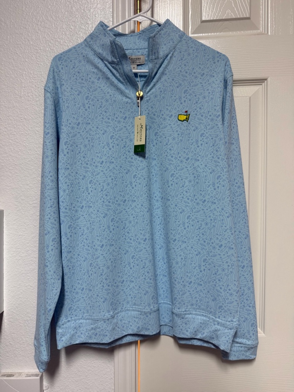Masters Peter Millar Light Blue Golf Half-Zip Pullover